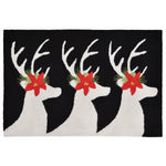 Poinsettia Reindeer Indoor/Outdoor Rug - 2 x 3
