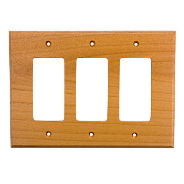 Traditional Wood Rocker Switch Cover - Triple
