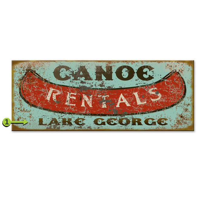 Canoe Rentals Personalized Sign - 14 x 36