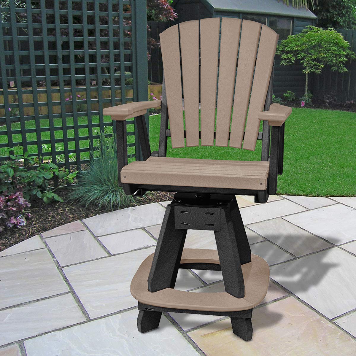 Beckett Swivel Counter Stool - Weatherwood & Black