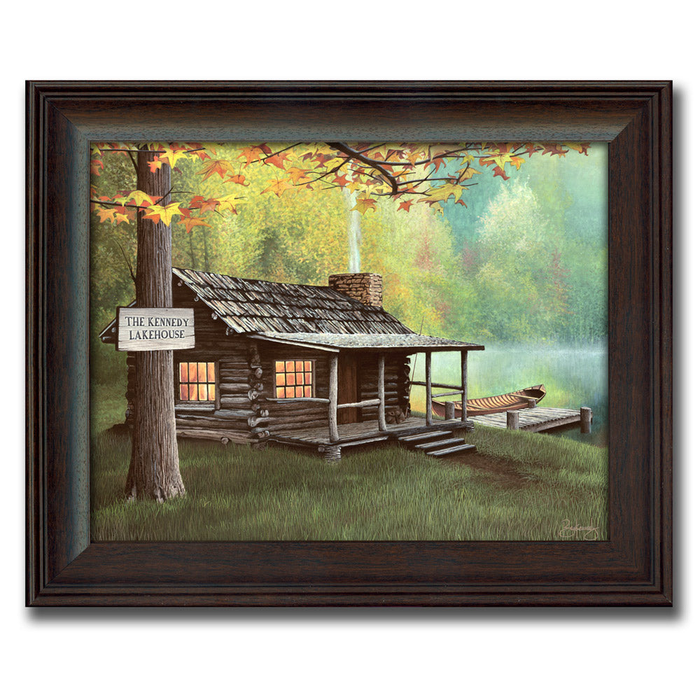 Personalized Lake Cabin Framed Print