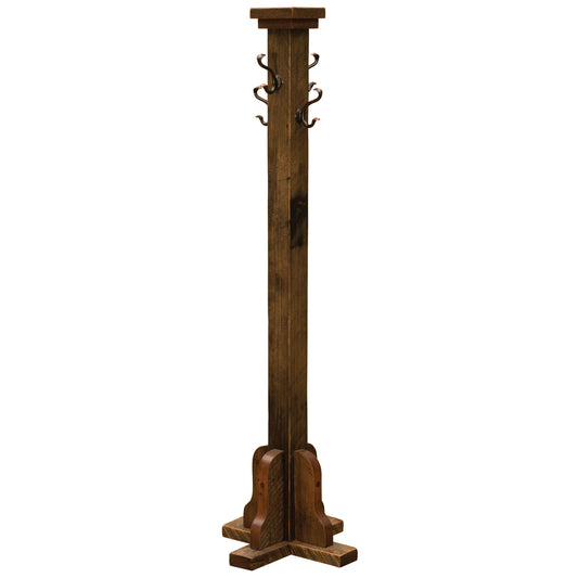 Barnwood Floor Coat Tree with Pegs