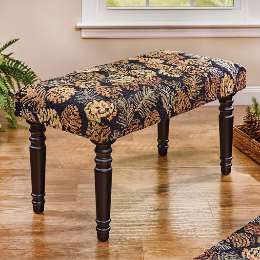Scattered Pinecones Hooked Bench - OVERSTOCK