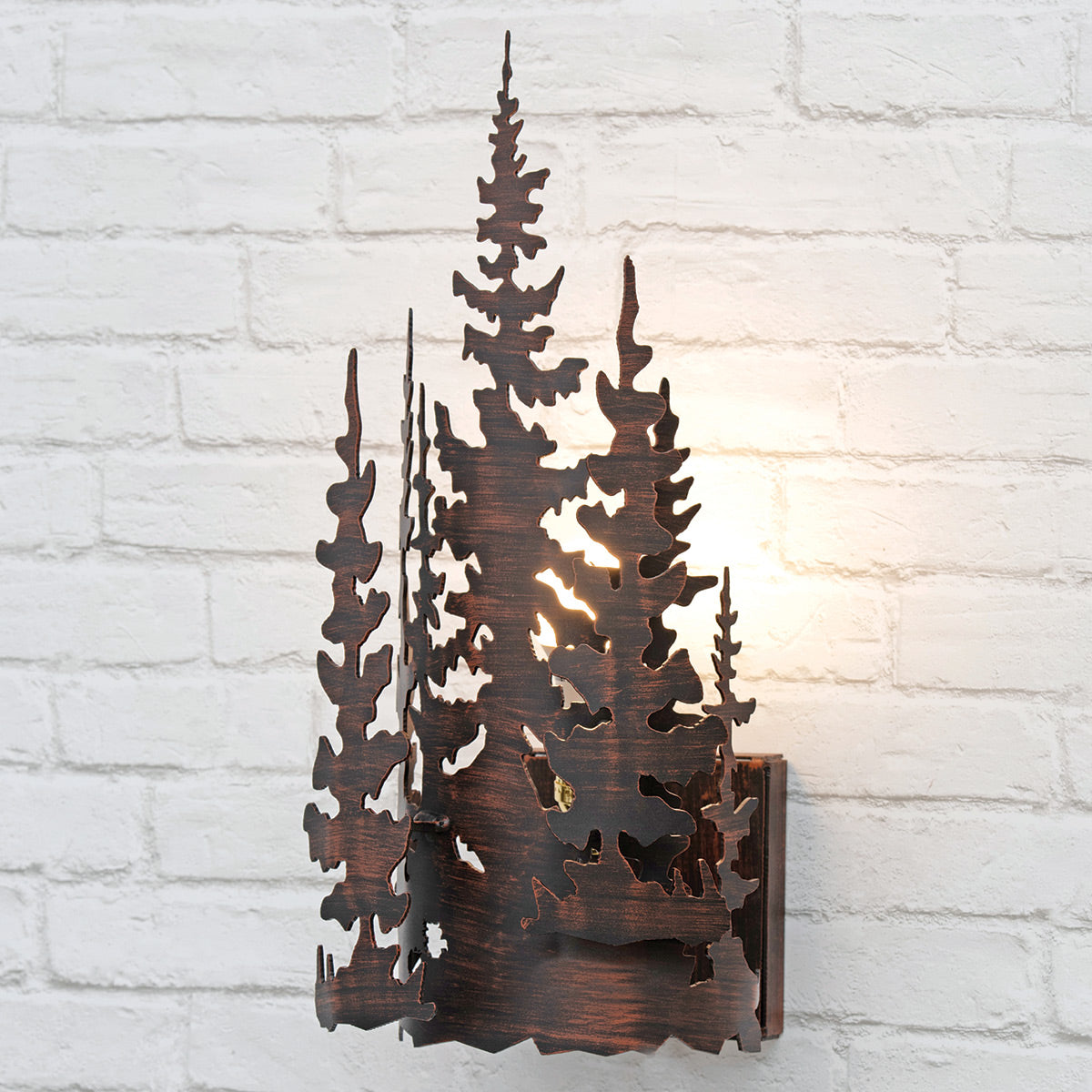 Pine Trees Metal Wall Lamp