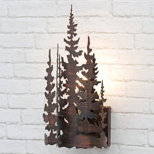 Pine Trees Metal Wall Lamp