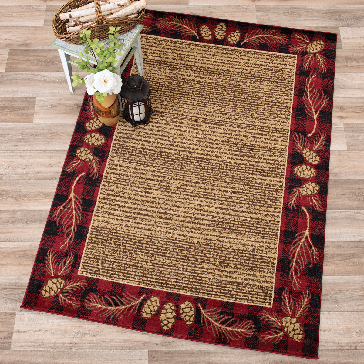 Pinecone Plaid Rug - 5 x 7