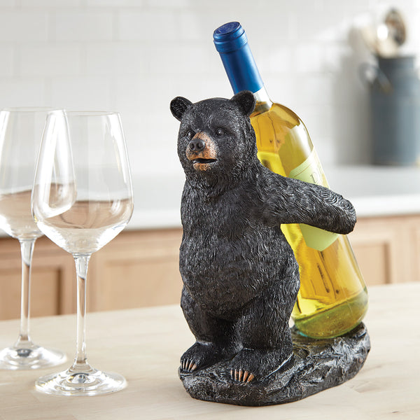 Black Bear Wine Bottle Holder - SALE