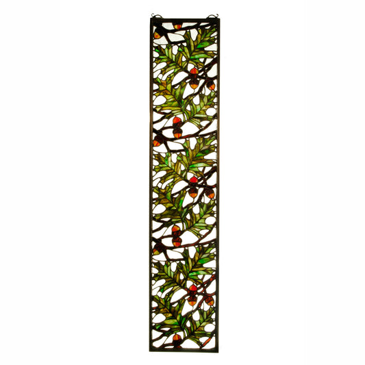 Leafy Acorns Stained Glass Window