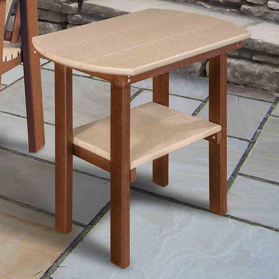 Kingston Oval End Table - Weatherwood & Tudor Brown