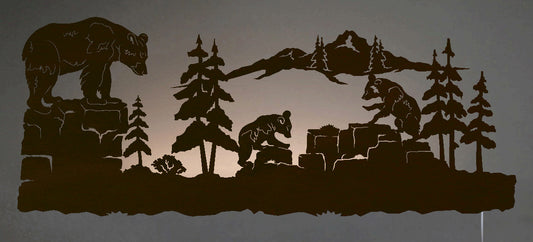 Mamma Bear Family Back Lit Wall Art