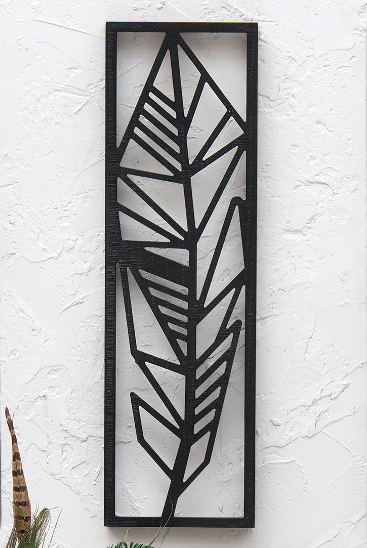 Abstract Feather Wood Wall Art - 1 - CLEARANCE