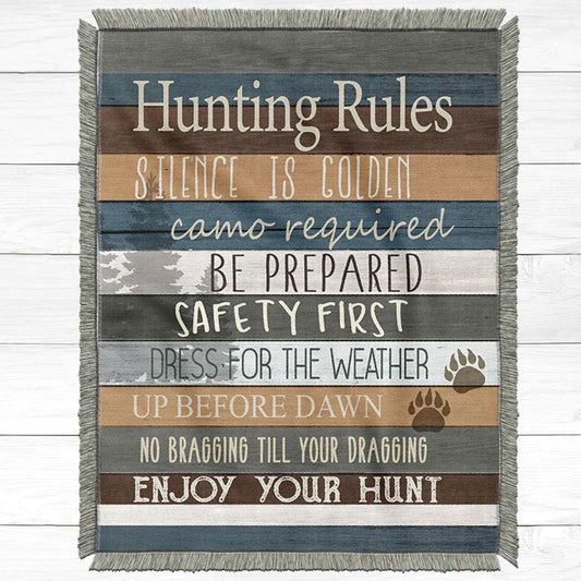 Hunting Rules Throw Blanket - Small