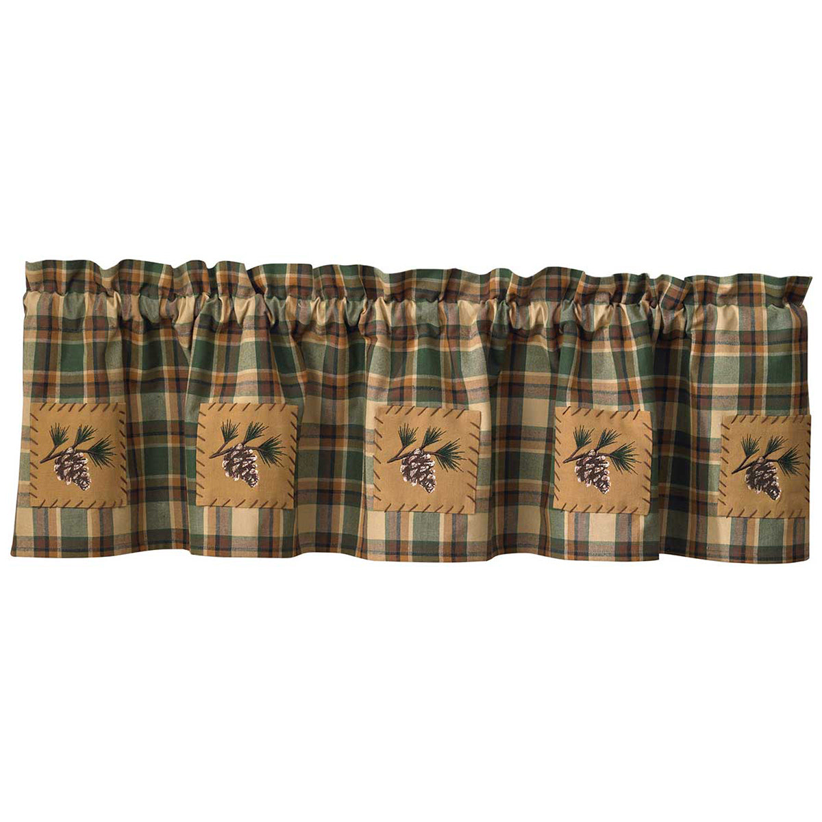 Evergreen Plaid Lined Valance