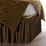 Leafy Green Velvet Bedskirt - Queen