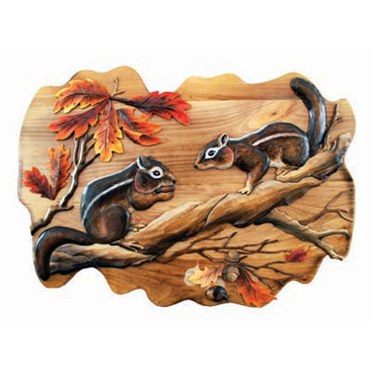 Hungry Chipmunks Wood Wall Art