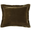 Leafy Green Velvet Flanged Euro Sham