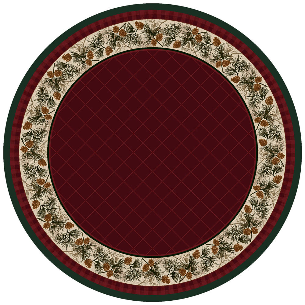 Evergreen Burgundy Rug - 8 Ft. Round
