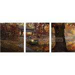 Personalized Lake Lodge Stretched Canvas Triptych - Small