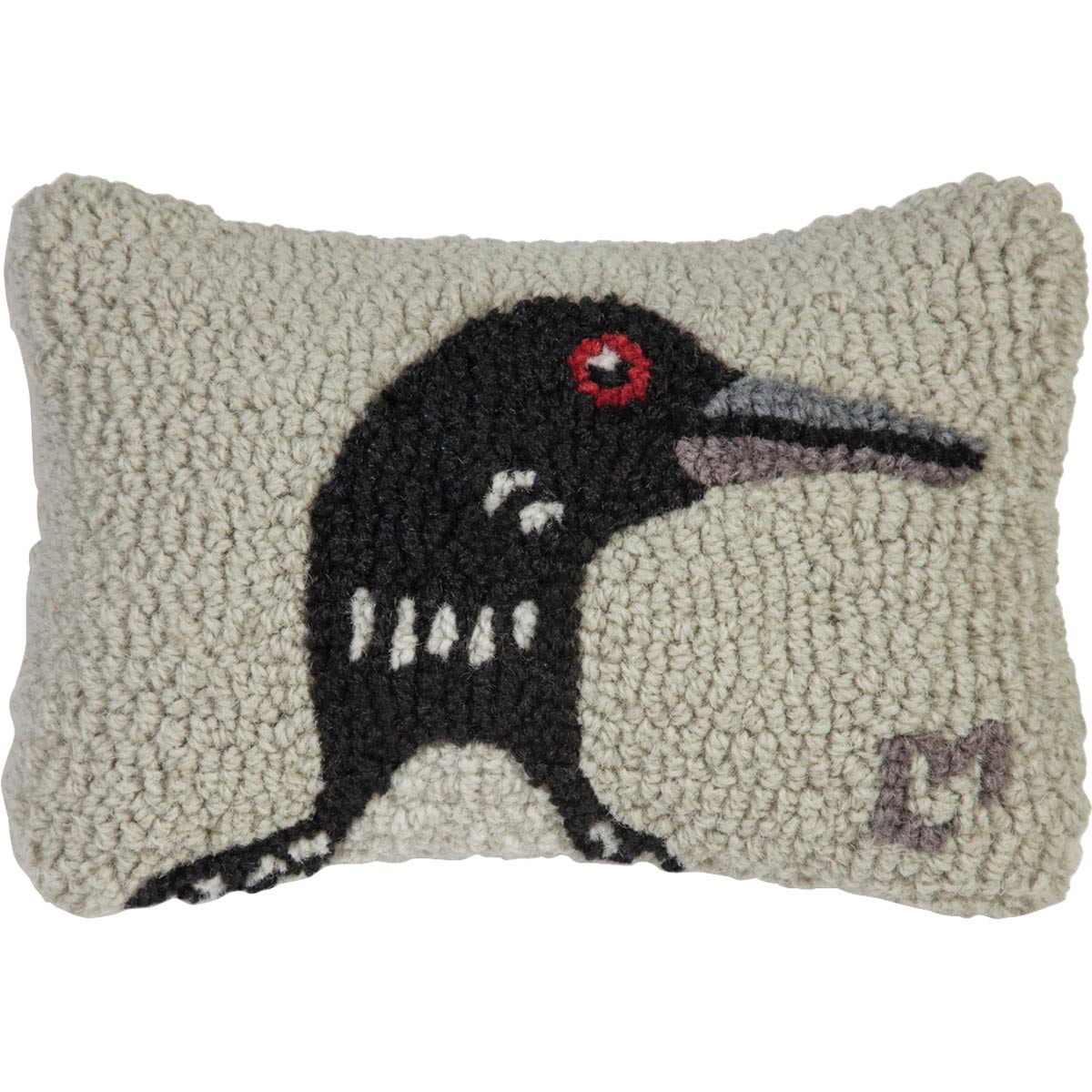 Loon Hooked Wool Pillow