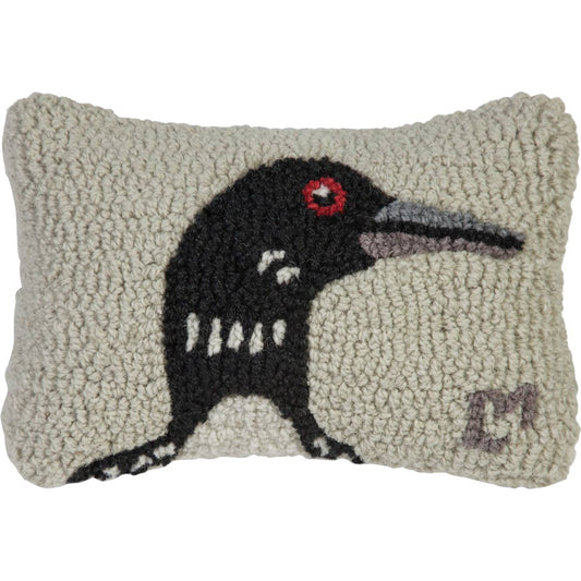 Loon Hooked Wool Pillow
