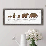 Personalized Bear Family Stretched Canvas - Small