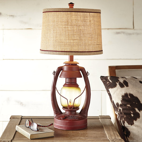 Vintage Red Lantern Table Lamp