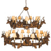 Small Stag Heads Two Tier Chandelier - Large