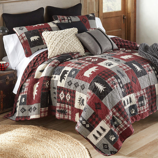 Bear Lodge Collage Quilt Bed Set - Queen- SALE