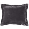 Azure Gray Velvet Flanged Euro Sham