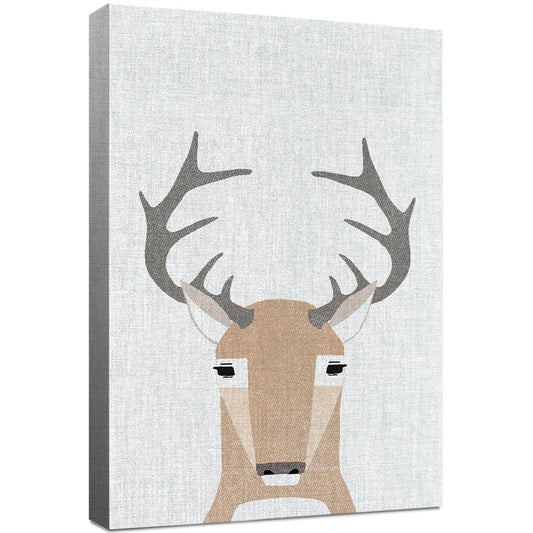 Minimalist Deer Canvas Art