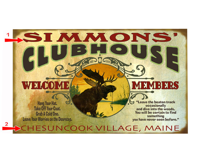 Moose Clubhouse Sign