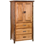 Hickory Log Three Drawer Armoire