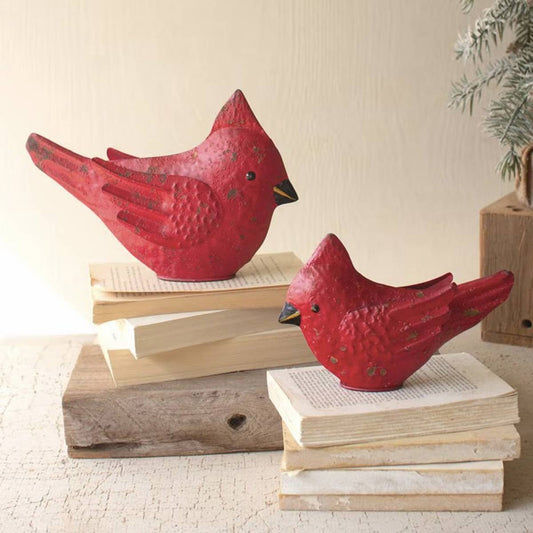 Cardinal Metal Sculptures - Set of 2