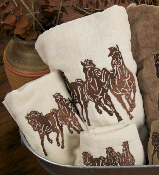 Running Horse Cream Towel Set (3 pcs)