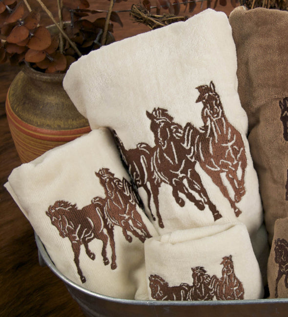 Running Horse Cream Towel Set (3 pcs)