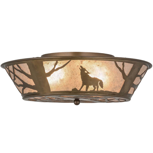 Howling Wolf Flush Mount Ceiling Light