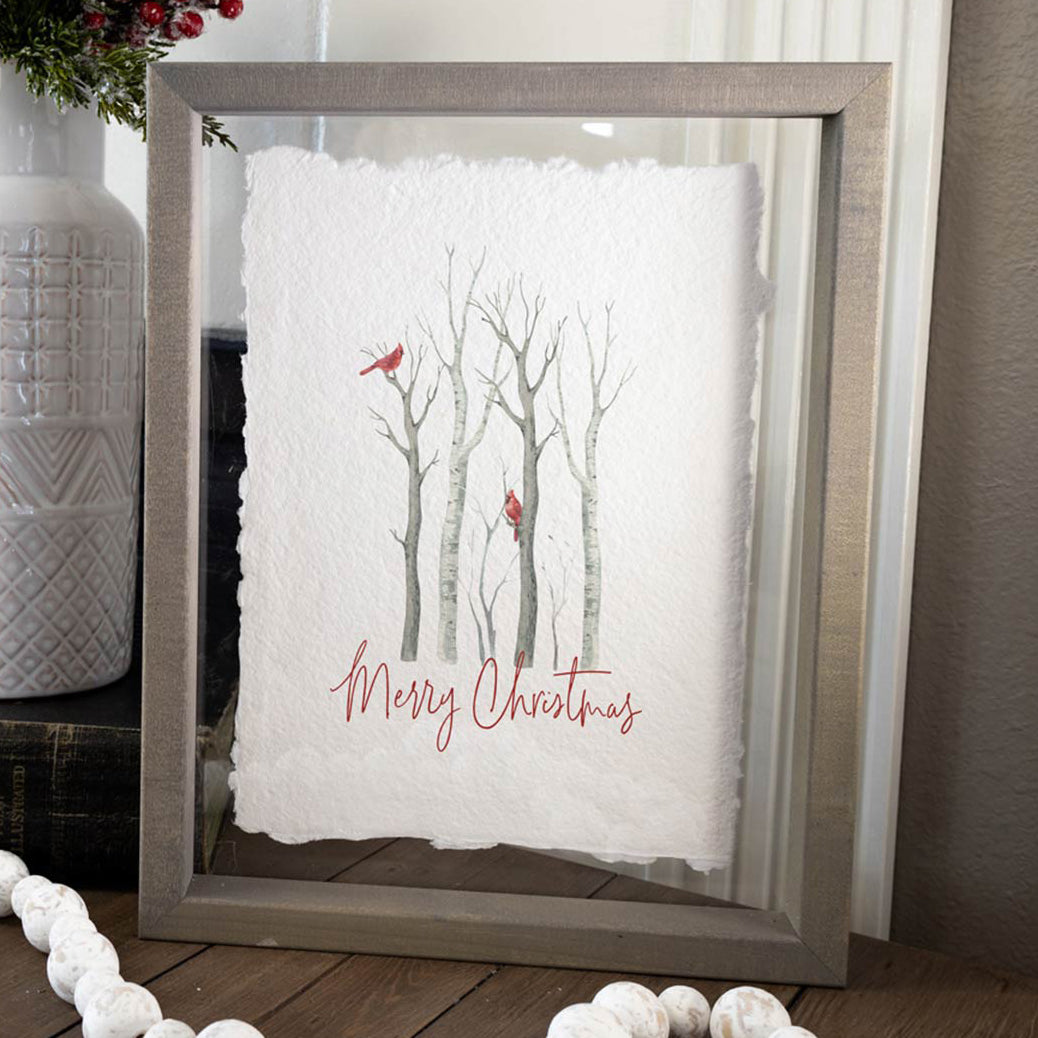 Christmas Cardinals Framed Wall Art