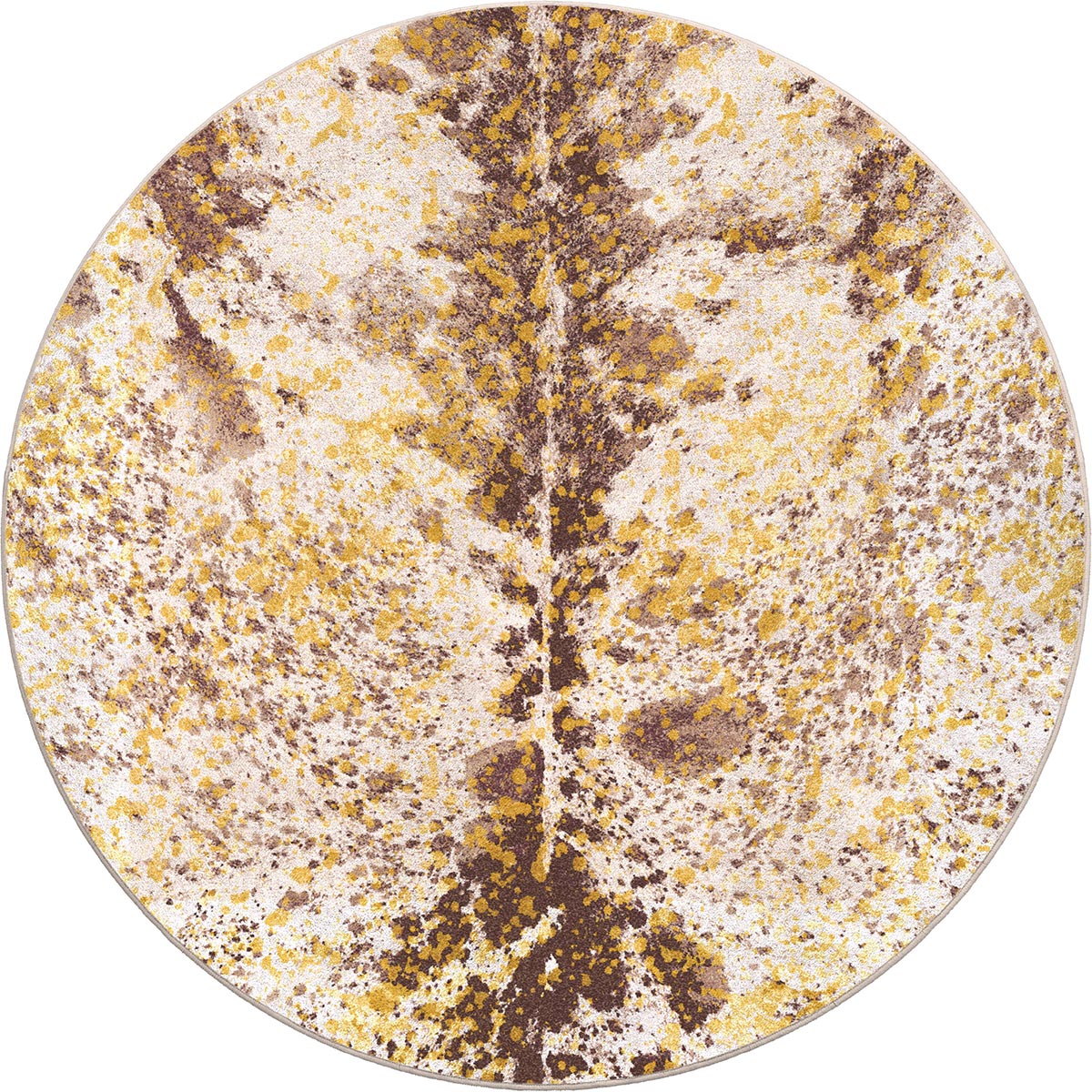 Gold-Speckled Cowhide Rug - 8 Ft. Round