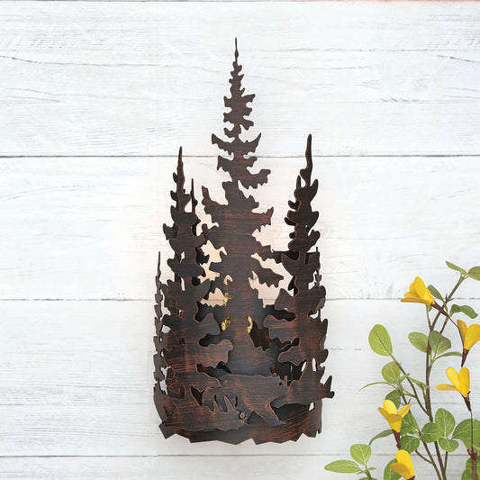 Bear Forest Metal Wall Lamp
