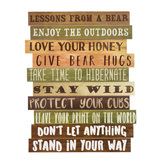 Bear Advice Wood Wall Sign - CLEARANCE