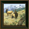 Mountainside Elk Personalized Framed Canvas - Large