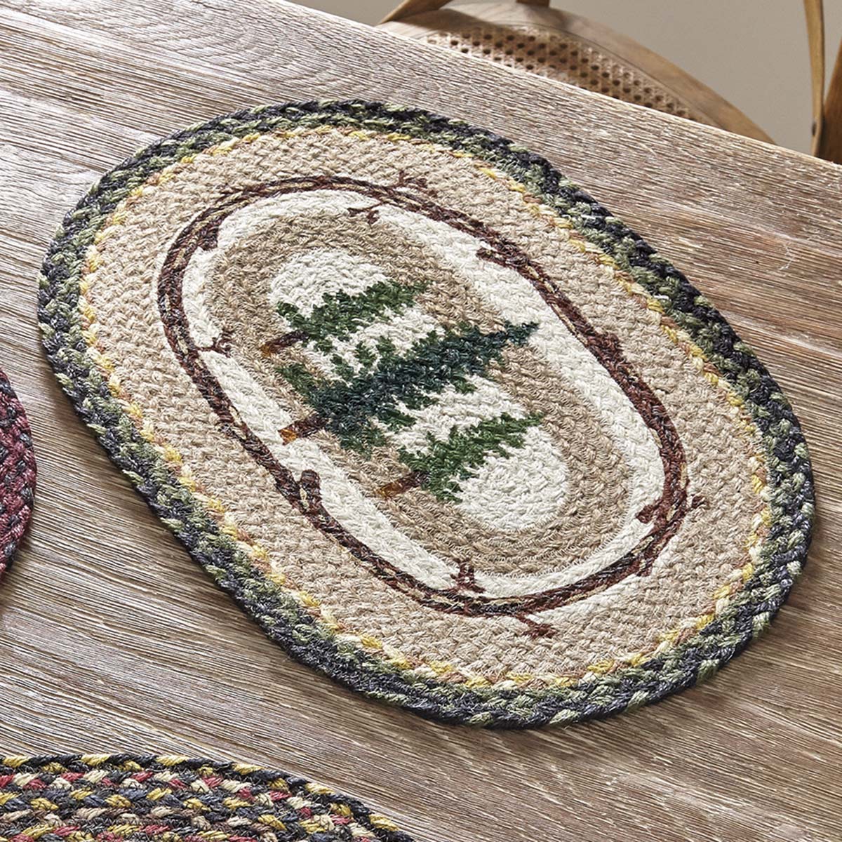 Forest Pines Braided Oval Placemat