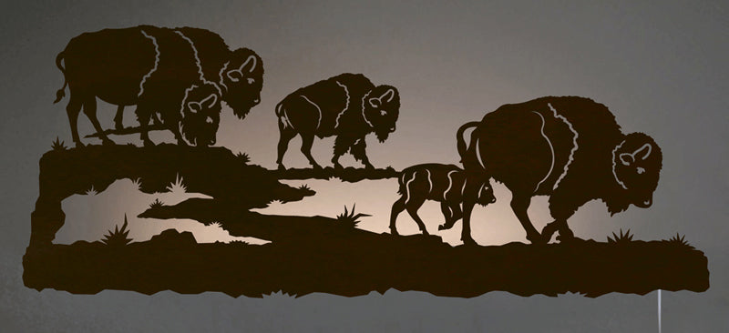 Buffalo Herd Back Lit Wall Art
