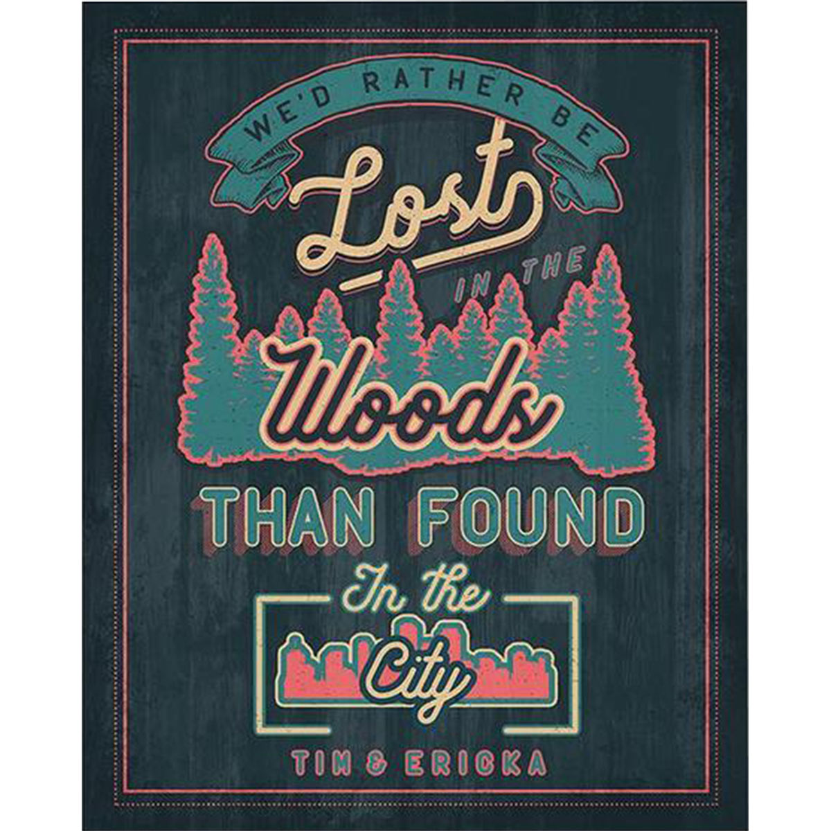 Rather Be Lost Personalized Stretched Canvas - Large