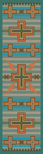 Tempest Turquoise & Gray Rug - 2 x 8