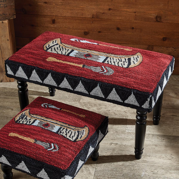 Canoe Trip Hooked Wool Bench