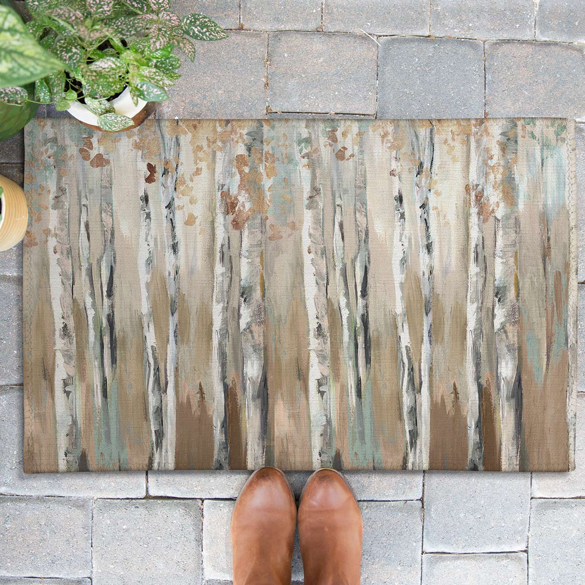 Birches at Dusk Outdoor Rug - 3 x 5