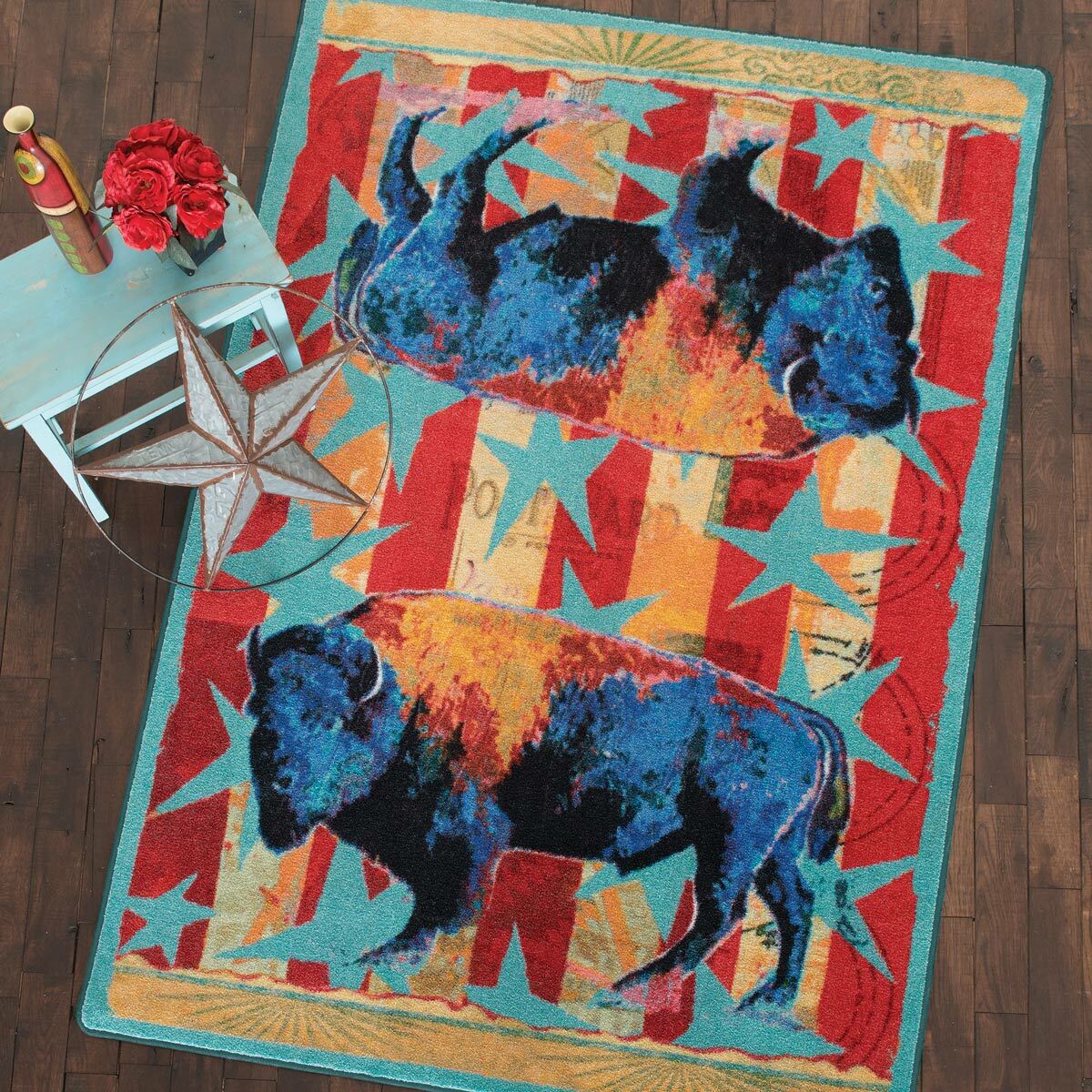 Ruiz Buffalo Stars & Stripes Rug - 5 x 8