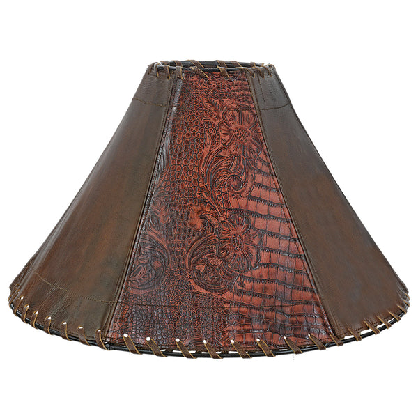 Vaquero Tooled Leather Lamp Shade - 22 Inch