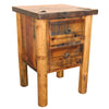 Barnwood Round Leg 2 Drawer Nightstand